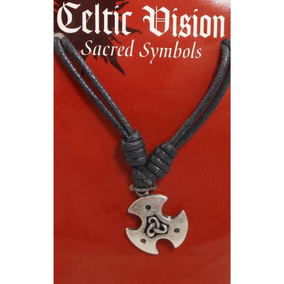 Mystical Vintage Celtic Cross Necklace Pendant Adjustable 24" Sacred Symbols NOS - Picture 2 of 10